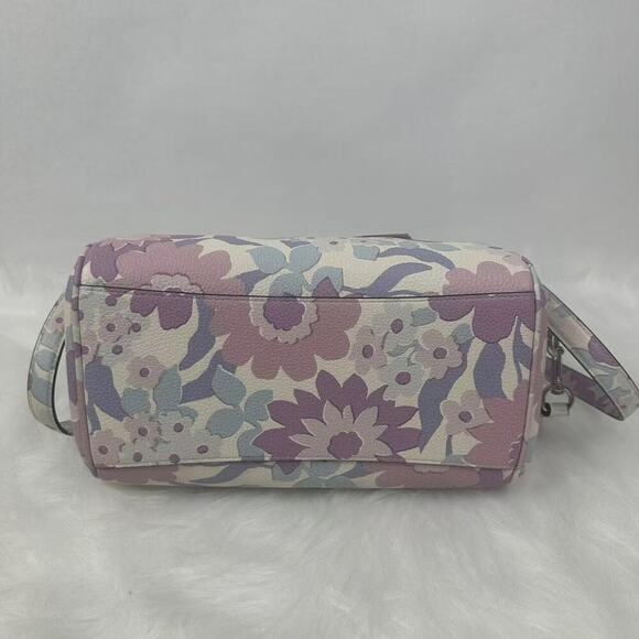 COACH Rowan Satchel Crossbody Bag Floral Print In leather/Ivory Multi CBG82 NWT - Picture 11 of 11